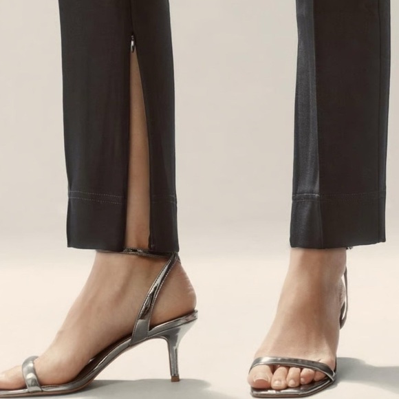 Anthropologie Women’s Black Stretch Pants/Trousers Ankle Zip Size Small - Picture 2 of 7